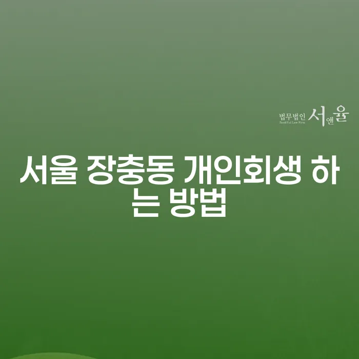 서울 장충동에서 개인회생을 신청하는 방법은 무엇인가요?
