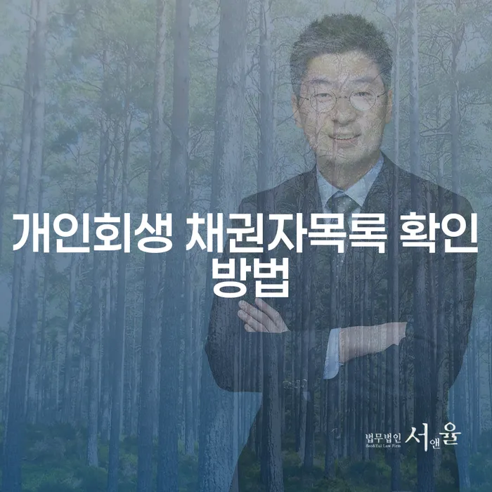 개인회생 채권자목록을 어떻게 확인할 수 있을까요?